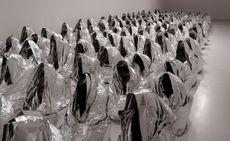Ghost, 2007 was Kader Attia’s breakthrough work, a large mass of kneeling bodies made of layers of aluminium foil