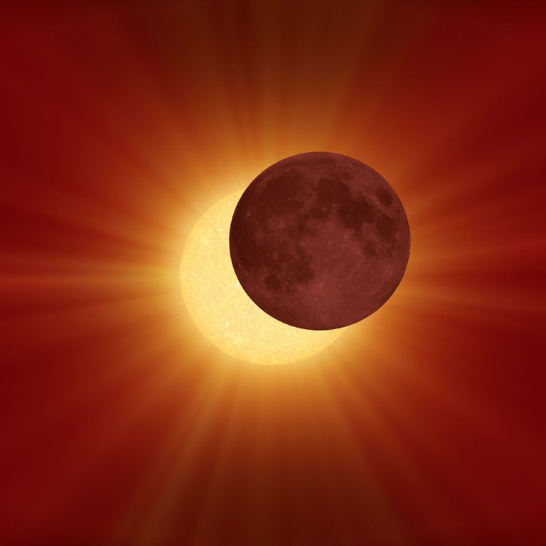 Sky, Red, Celestial event, Atmosphere, Astronomical object, Orange, Atmospheric phenomenon, Daytime, Moon, Yellow,
