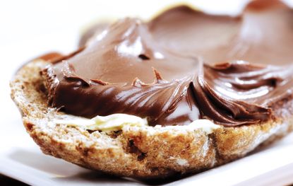 chocolate spread on toast