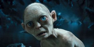 Andy Serkis as Gollum looking sad