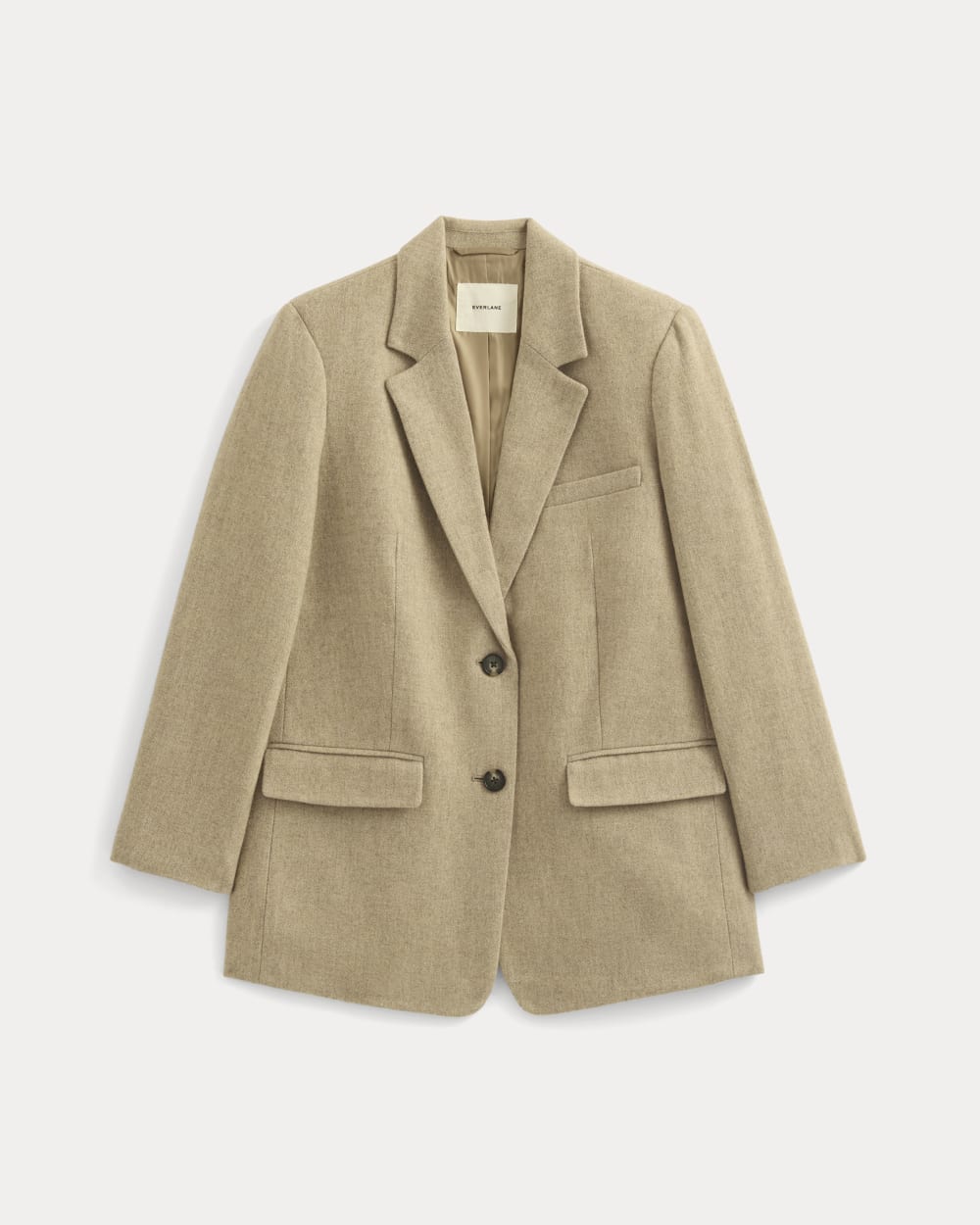 The Oversized Blazer in Wool | Taupe Herringbone - 00