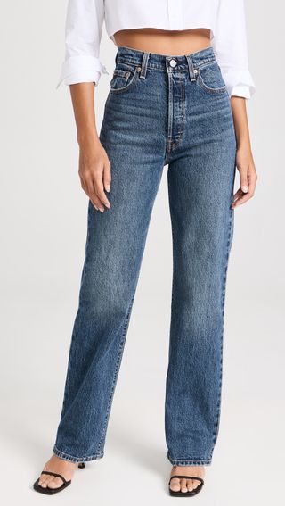 Gerippte Jeans in voller Länge