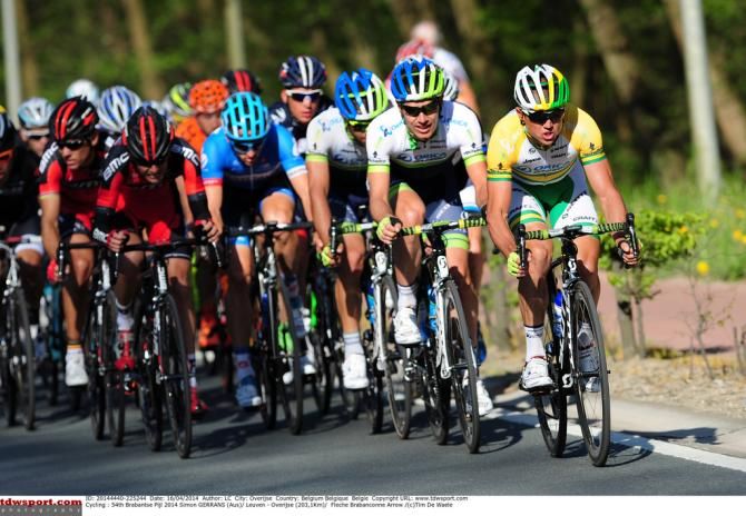 Simon Gerrans leading his Orica-GreenEdge teamamtes