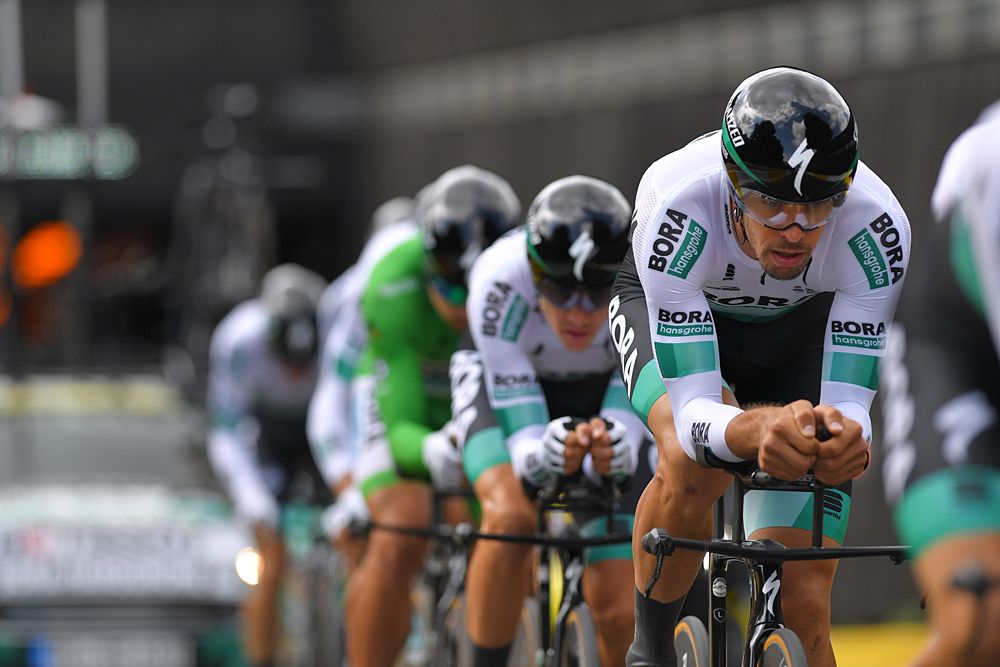 Peter Sagan with Bora-Hansgrohe in the team time trial at the Tour de France