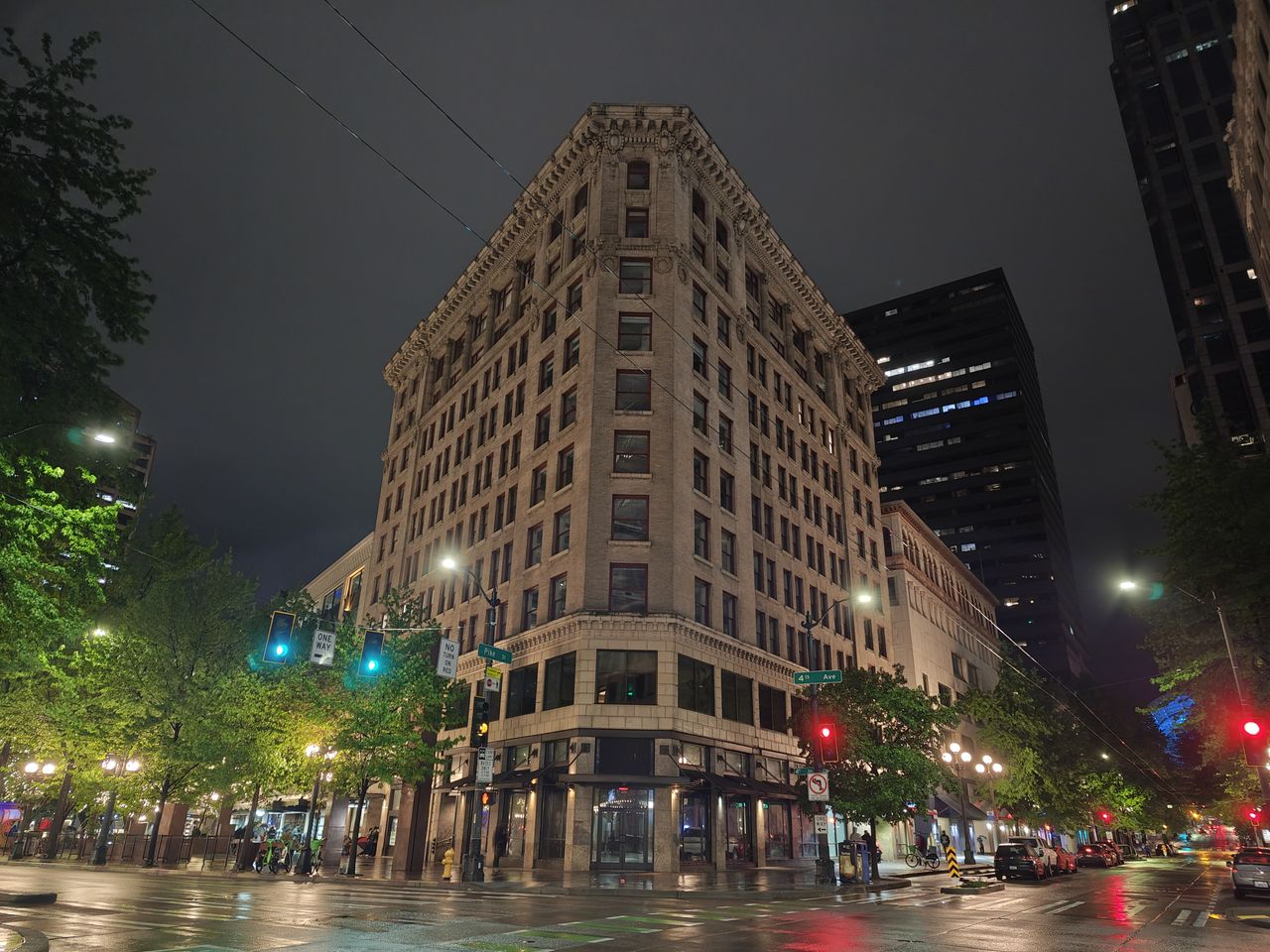 A building at night