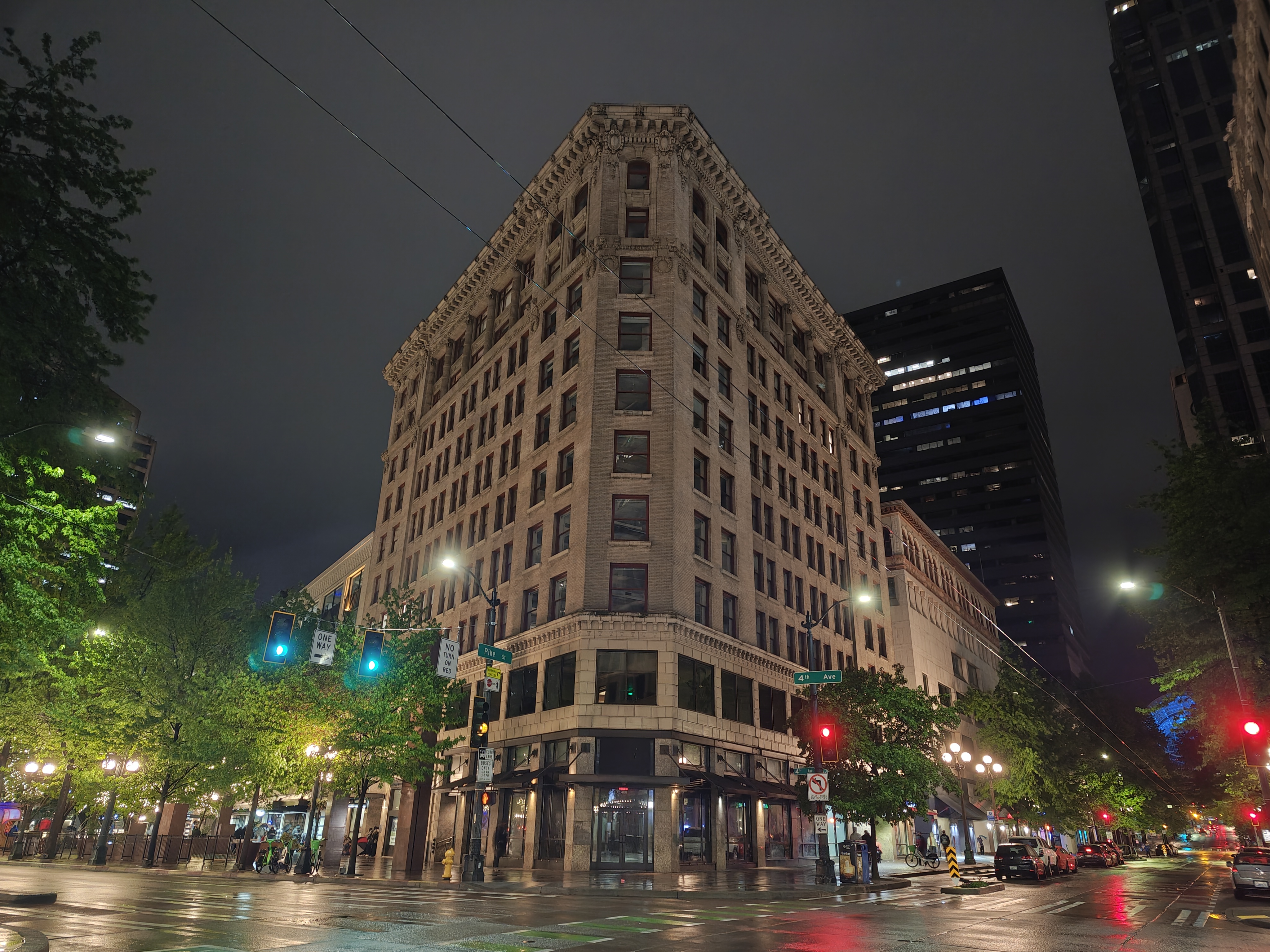A building at night