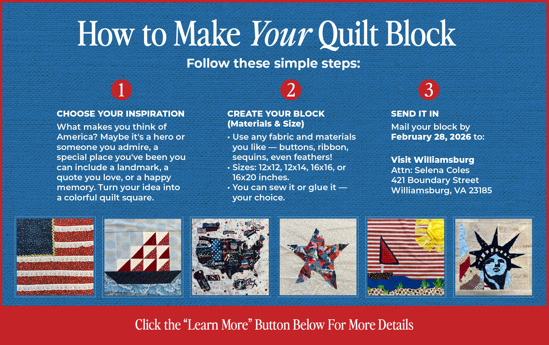 Instructions on how to make your own quilt block