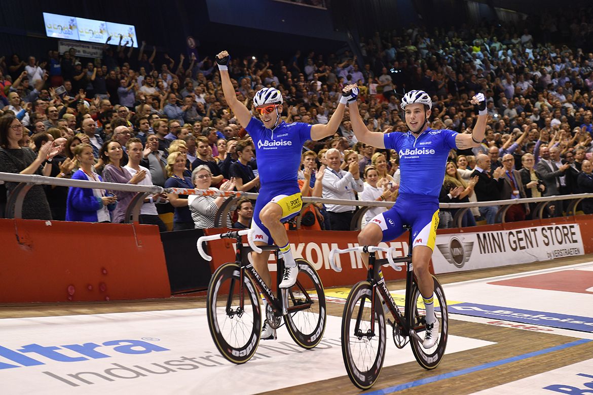 Moreno De Pauw and Kenny De Ketele celebrate their win