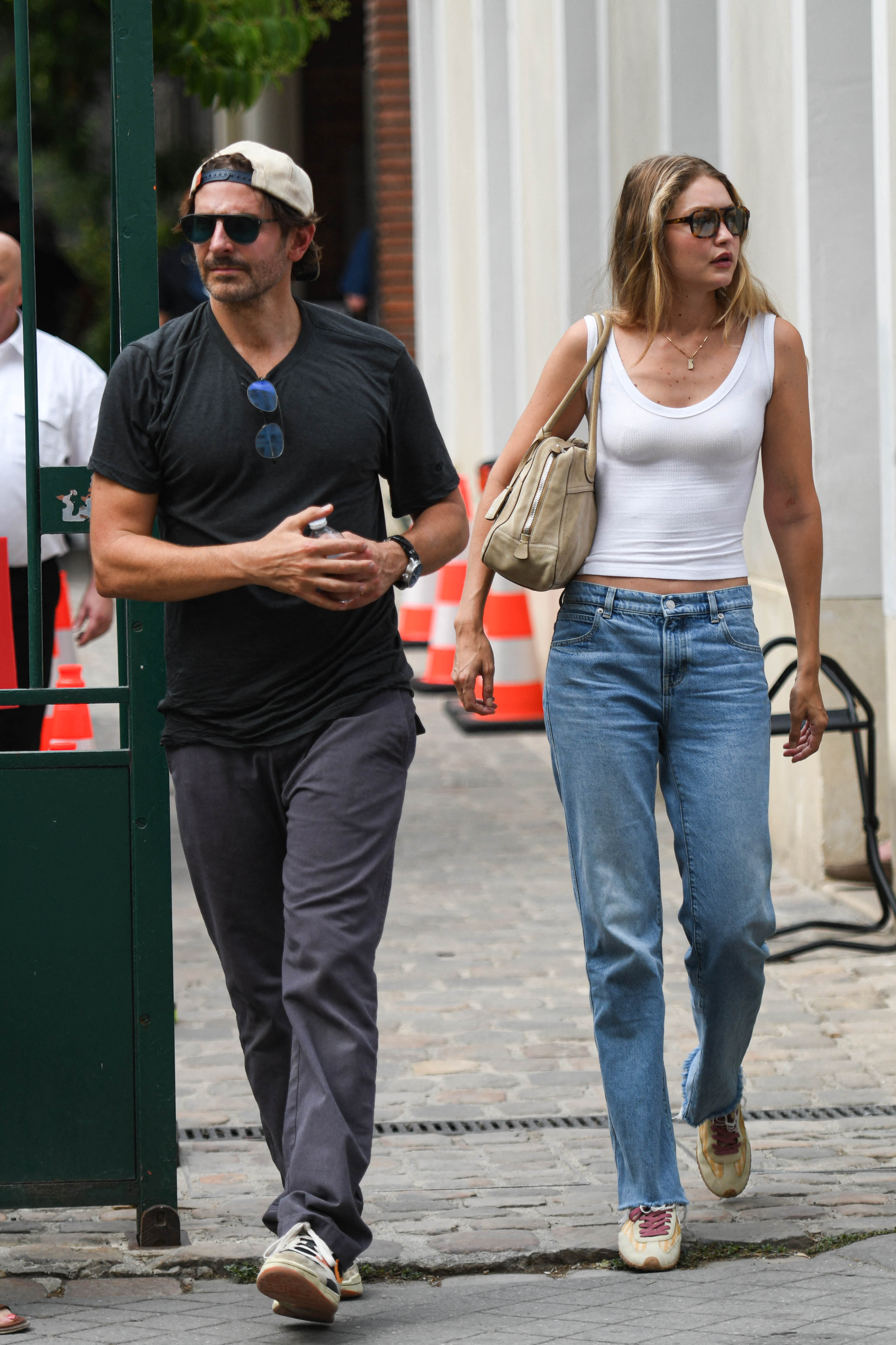 An image of Gigi Hadid wearing Hoff trainers whilst in Paris with Bradley Cooper.