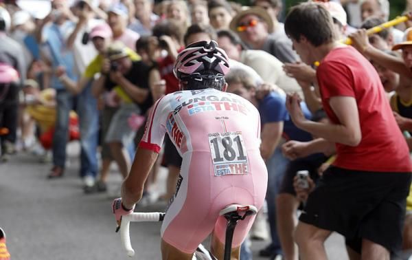 Giro leader Alberto Contador (Saxo Bank Sungard) en route to his second victory of this year's race.