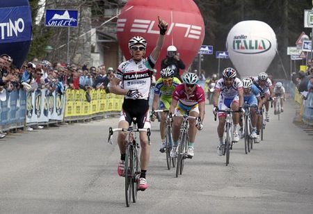 Riccardo Ricco' (Ceramica Flaminia) won the second stage of the Giro del Trentino in San Martino di Castrozza.