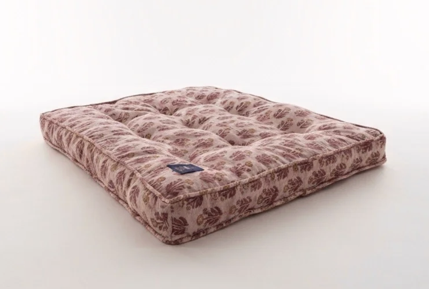 Raja Doggo, Dolly - Pink Floral Block-Printed Dog Bed