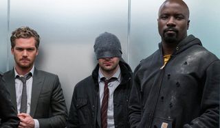 Iron Fist, Daredevil, and Luke Cage, in the Marvel Netflix series The Defenders