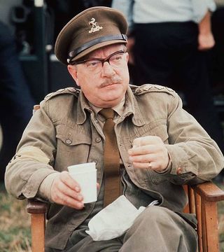 Arthur Lowe On the set of the classic BBC TV comedy show Dad's Army