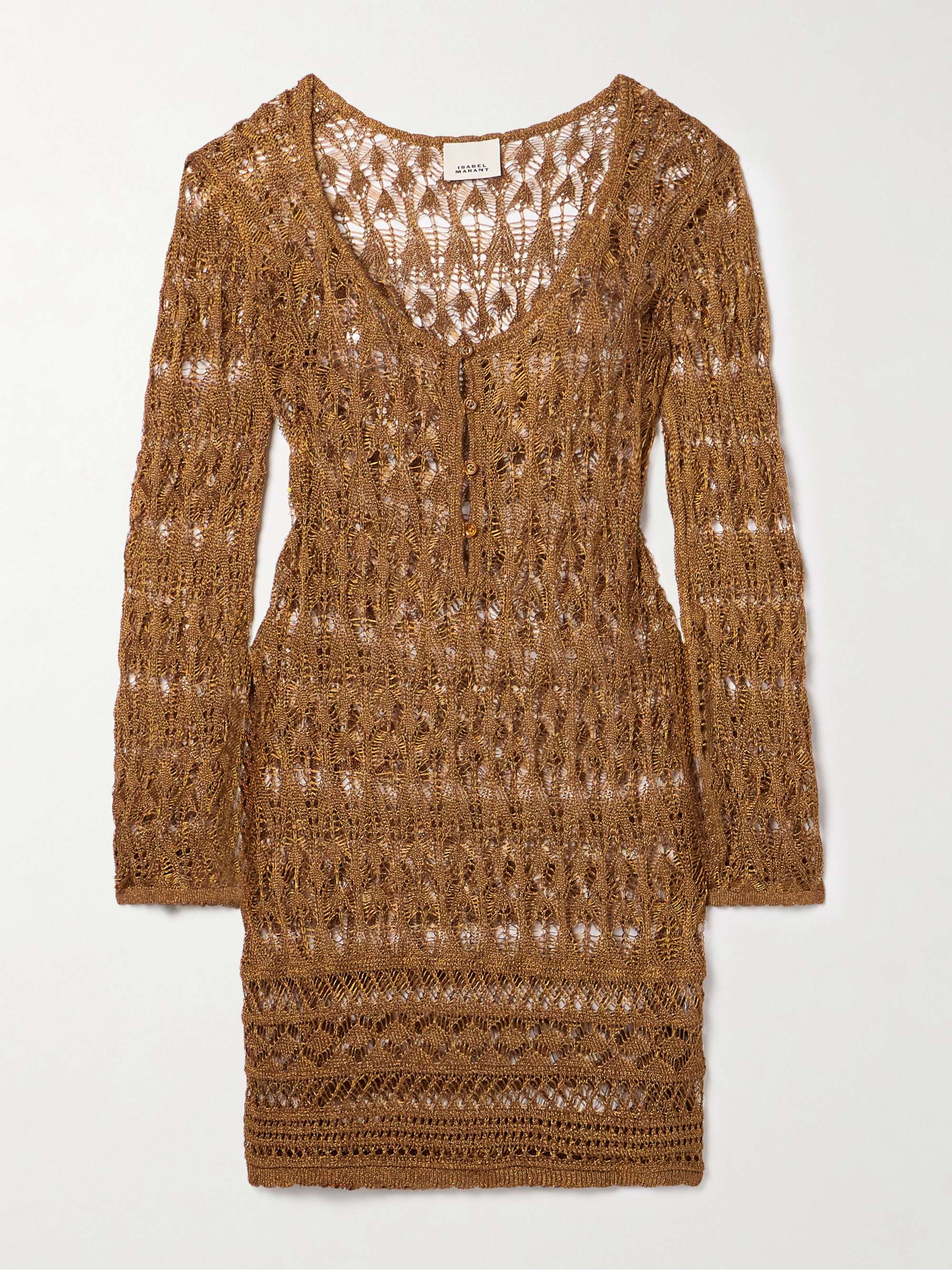 Pia Metallic Crocheted Mini Dress