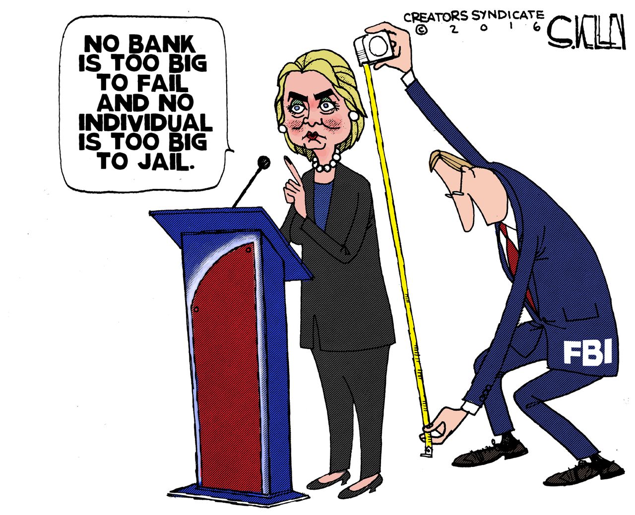 Political cartoon U.S. Hillary Clinton FBI