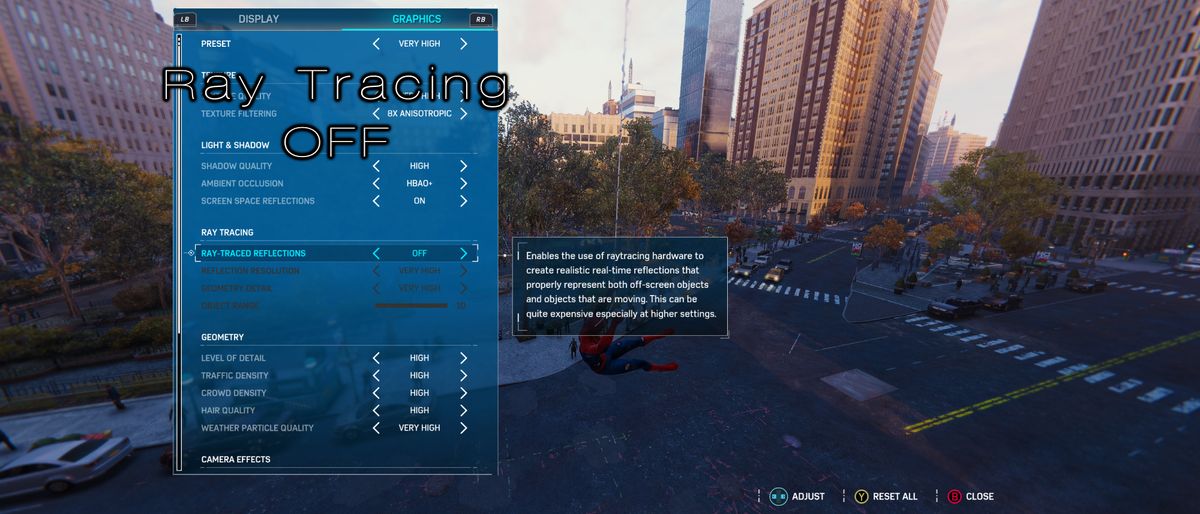 Marvel's Spider-Man Ray-Tracing Comparisons
