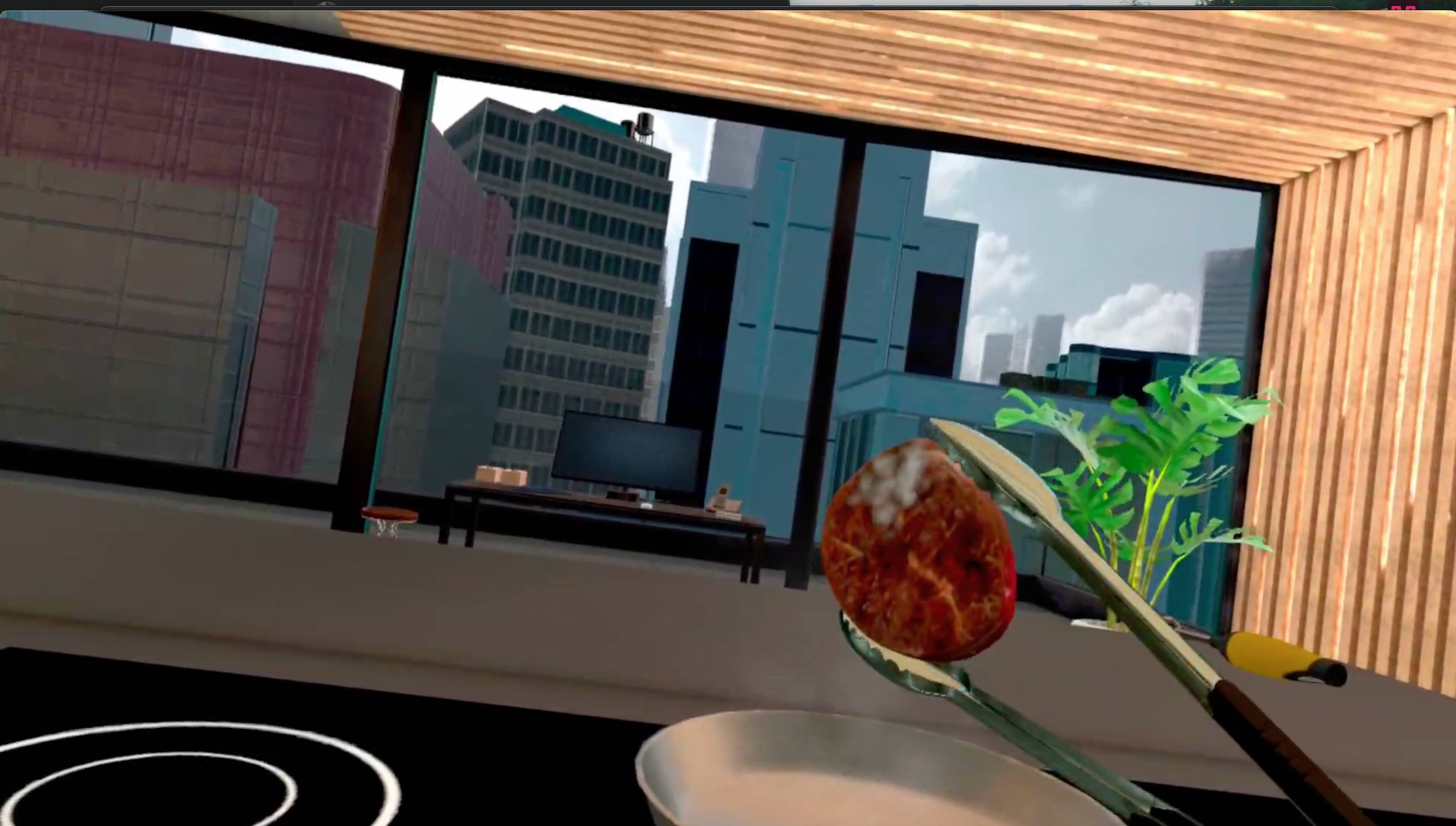 Cooking Simulator VR screenshot of virtual avatar cooking