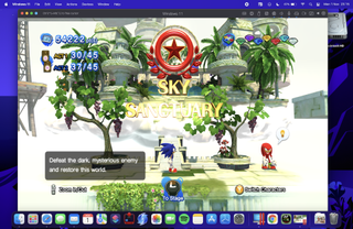 Sonic Generations running in Parallels Desktop 17 on an M1 Pro MacBook Pro