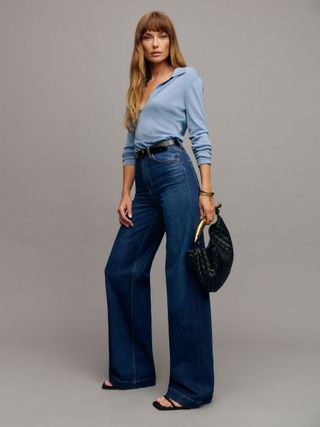 Bex Super Stretch High Rise Wide Leg Jeans