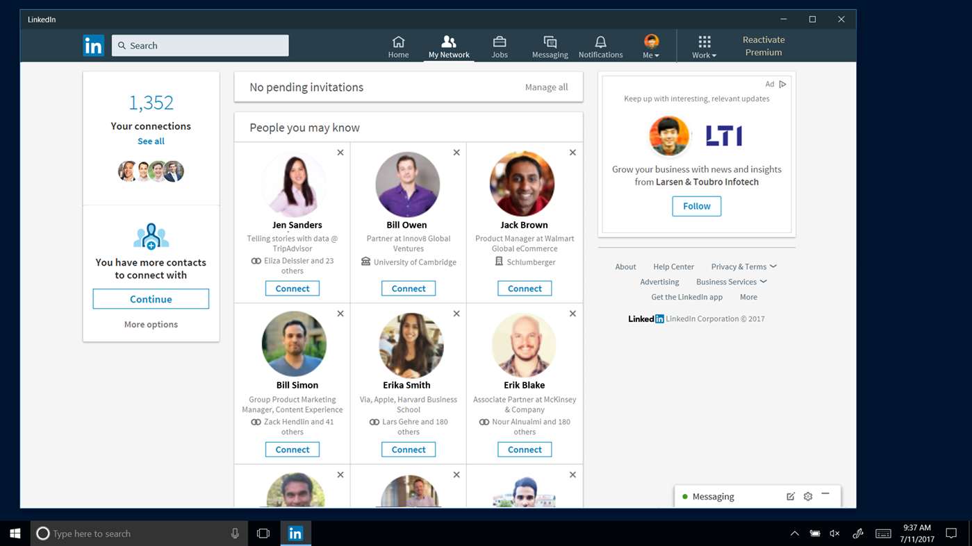 LinkedIn for Windows 10 now available in the Windows Store for