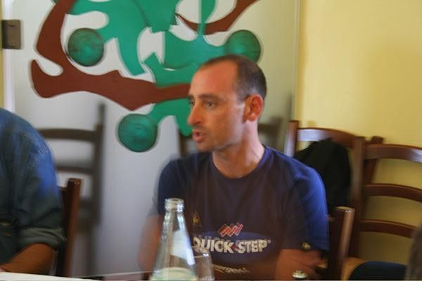 Paolo fields some questions in the impromptu post-lunch press conference