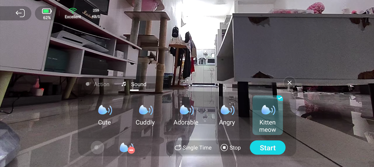 Enabot EBO Max control mode view in the app