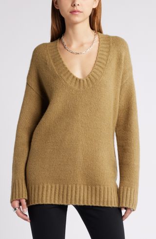 Open Edit, Oversize V-Neck Sweater