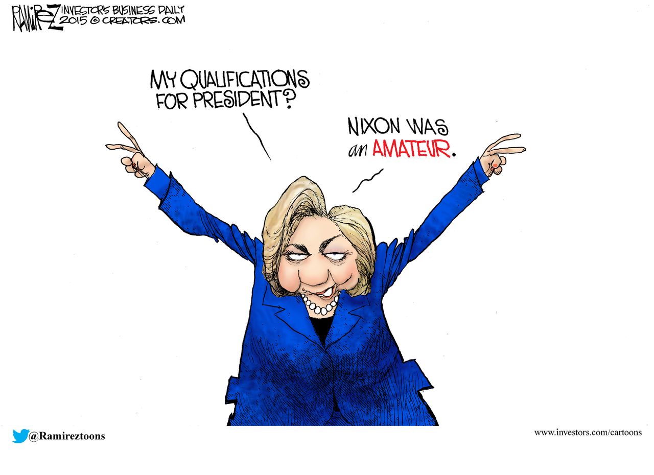 Political cartoon U.S. Hillary Clinton Richard Nixon