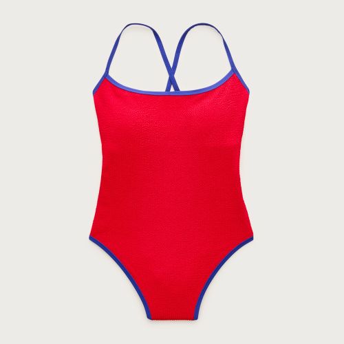 Sydney Contrast-Trim Scrunchie One-Piece Swimsuit