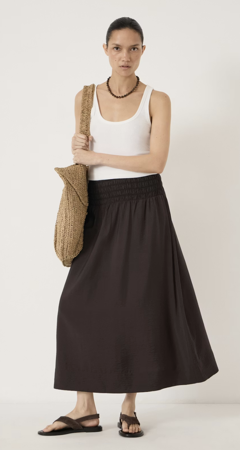 HUSH , Iris Shirred Waist Skirt