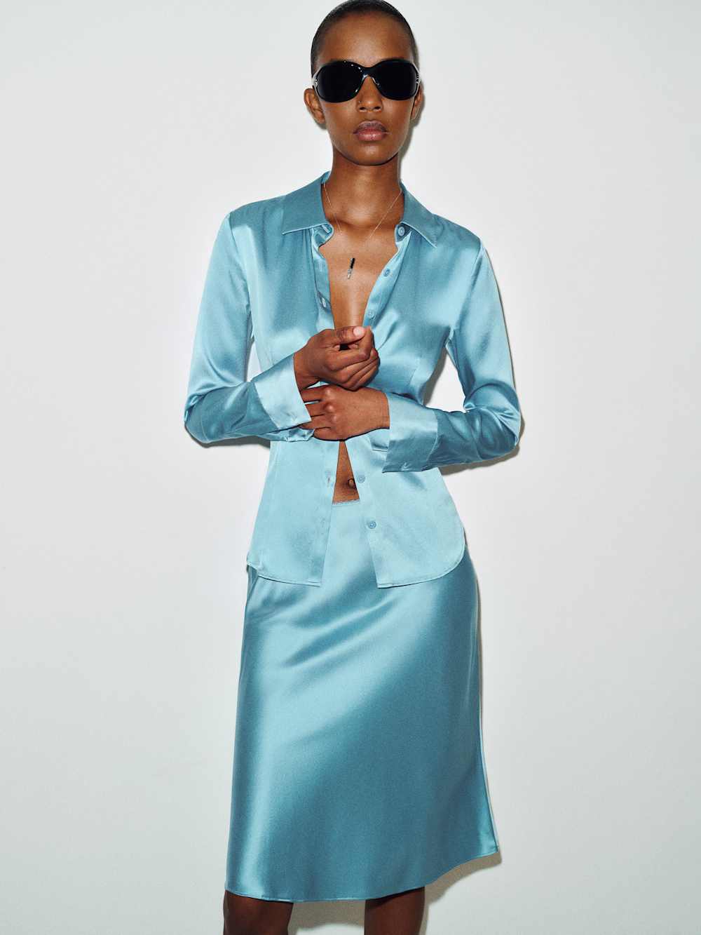 Layla Silk Knee Length Skirt