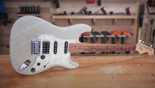 A guitar made entirely from concrete 