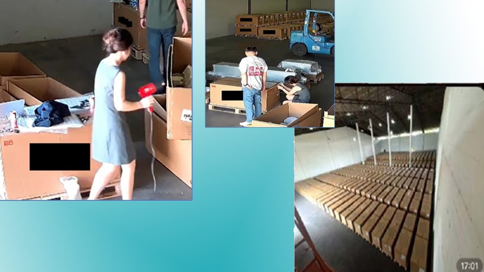 CCTV scenes from the Southeast Asia warehouse