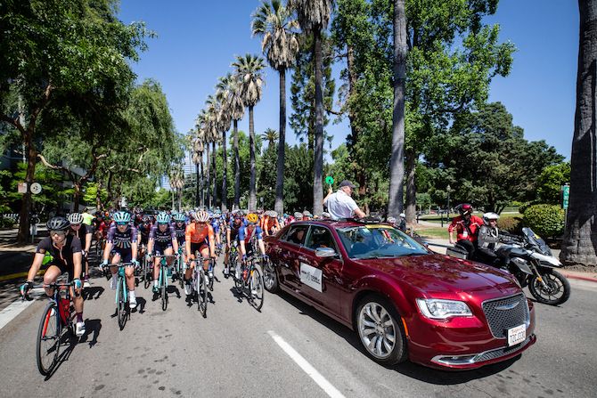 The peloton is under starter's orders on stage 3 of the 2018 Amgen Women's Race