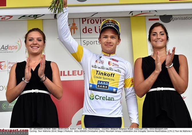 Christopher Juul Jensen (Tinkoff-Saxo) in the white young rider's jersey