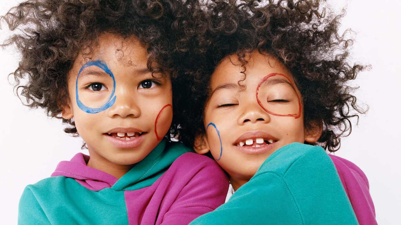 Zara Beauty Mini Artists makeup for kids being worn by two children as circles of face paint