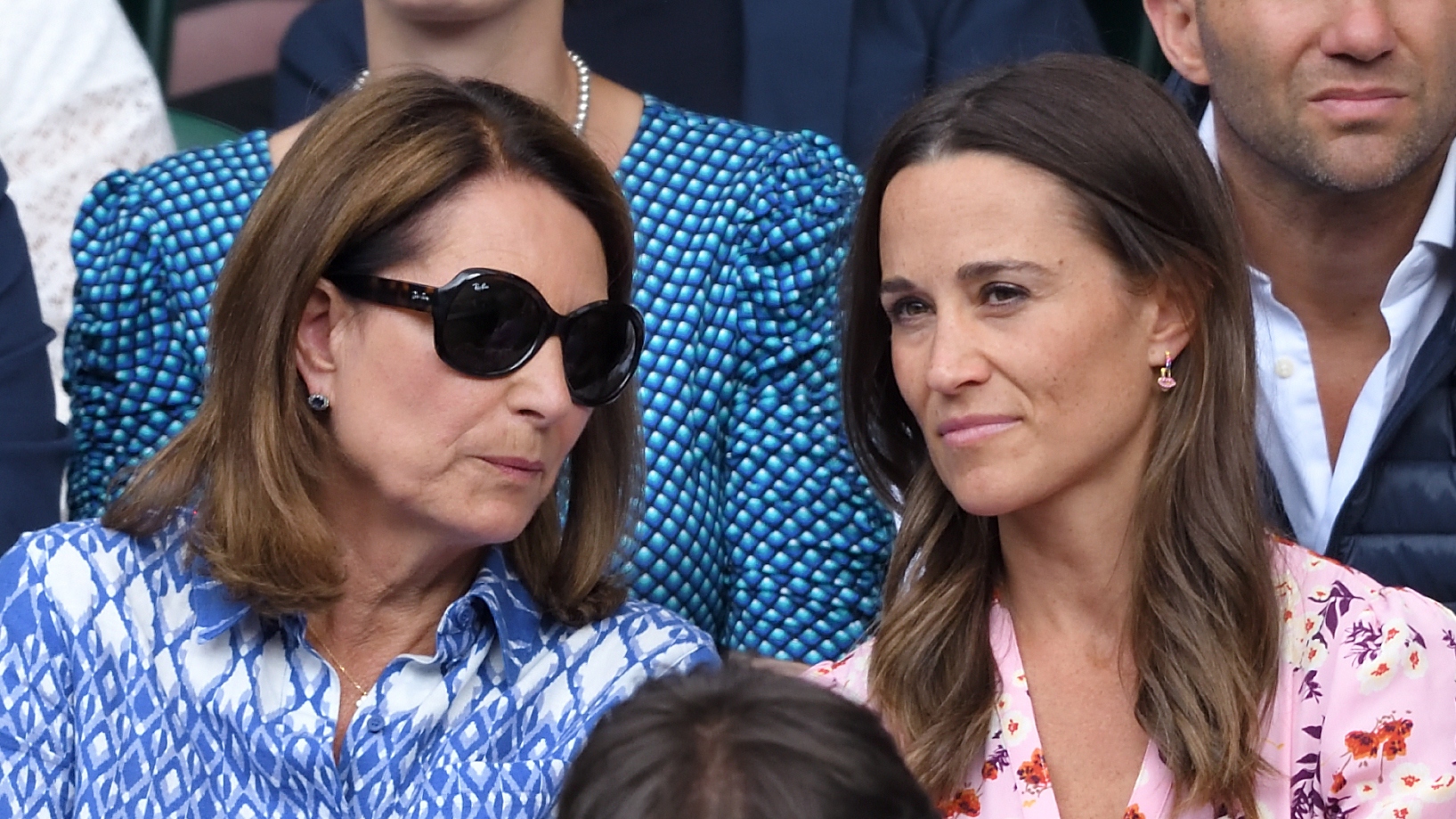 Carole and Pippa Middleton attend day thirteen of the Wimbledon Tennis Championships at All England Lawn Tennis and Croquet Club on July 14, 2019