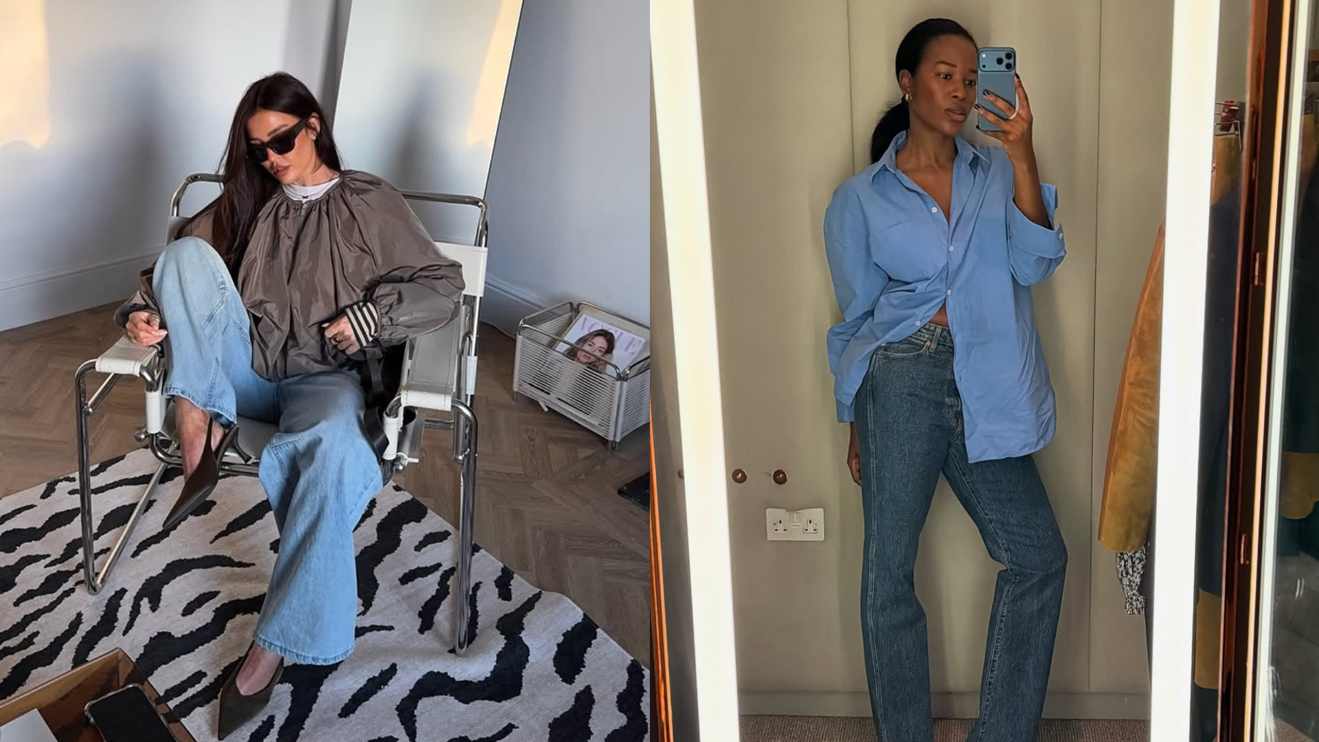 woman wearing heels with jeans spring outfit 2026