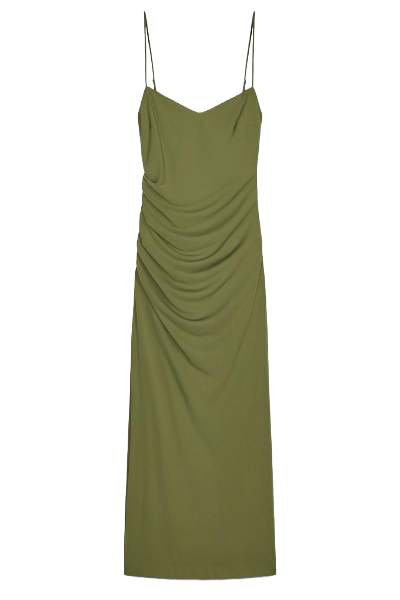 ZARA, Ruched Midi Dress