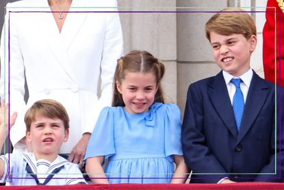 Prince George "very protective" of siblings, seen here with Princess Charlotte and Prince Louis watching the RAF flypast