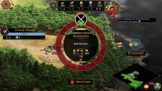 Age of Empires 2 barracks construction command menu