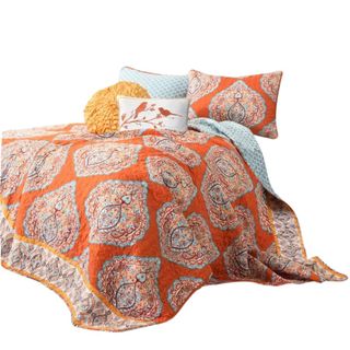 Orange patterned duvet set