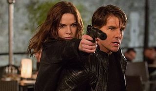 Mission: Impossible Rogue Nation Rebecca Ferguson Tom Cruise Ilsa takes aim with Ethan