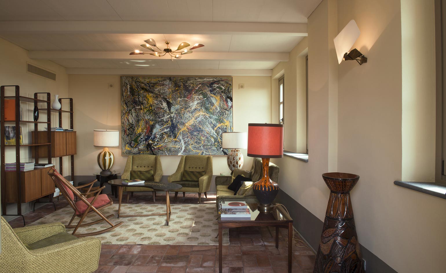 A Cocteau plate to Robert Marc’s cubist paintings and Beaton’s portrait of Mel Ferrer - can be spotted melding seamlessly through the interior