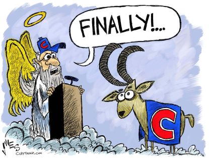 Editorial cartoon U.S. Chicago Cubs win