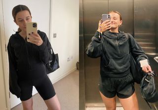 Grace Lindsay and Ally Head testing some of the best women's gym hoodies