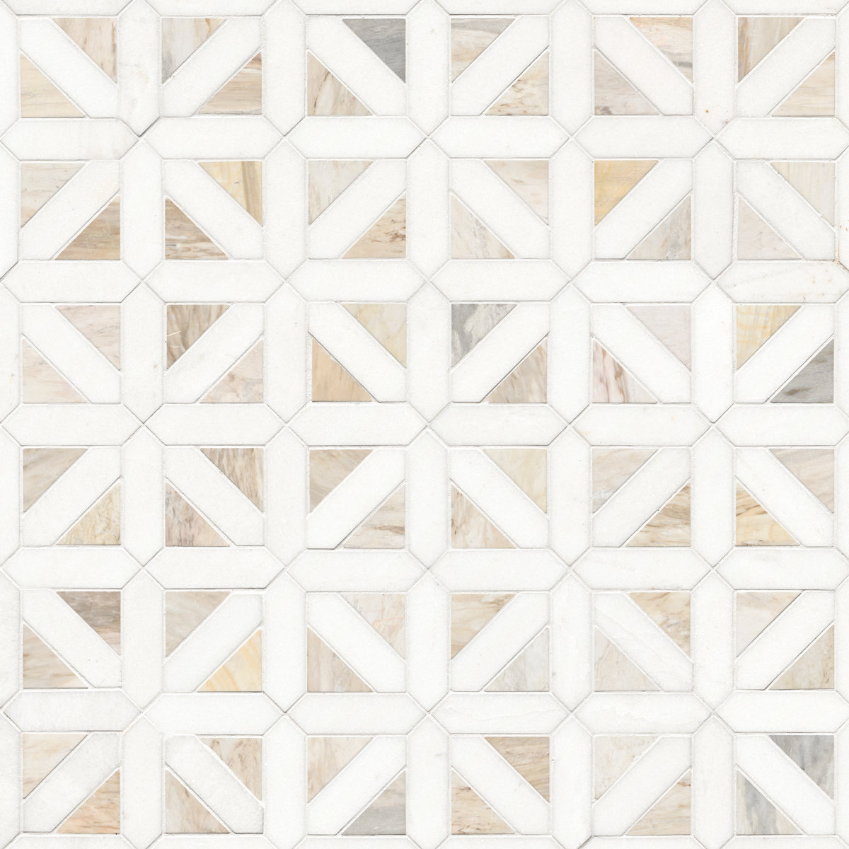 Ackland Auralie Geometric 12 In. X 12 In. Polished Marble Mosaic Floor and Wall Tile &amp;amp; Reviews | Wayfair