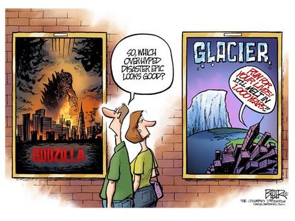 Editorial cartoon summer movies climate change