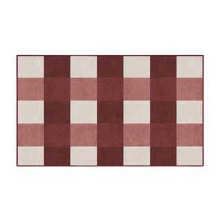 red plaid rug 